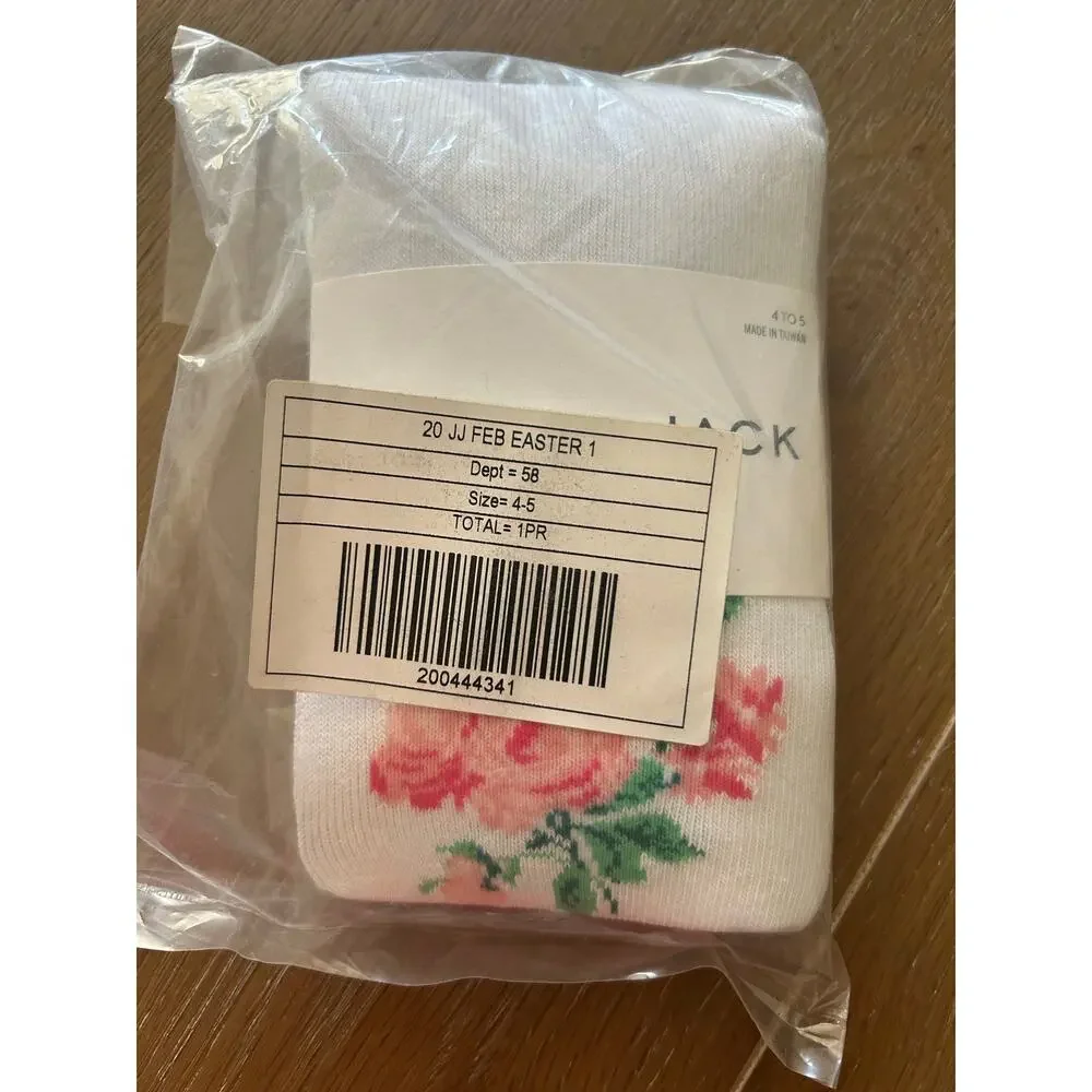 NWT Janie and Jack floral tights 4-5